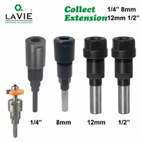 lavie 1 pc 14 8mm 12mm 12 shank router bit extension rod collet engraving machine extension milling cutter for wood mc04003