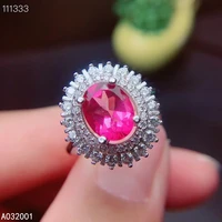 kjjeaxcmy fine jewelry natural pink topaz 925 sterling silver adjustable gemstone women ring support test exquisite