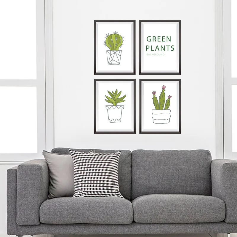 

NEWEST Green Plant Wall Sticker Window Plant Potted Shop Glass Door Cafe Decoration Wall Stickers Creative Wallpapers Decoration