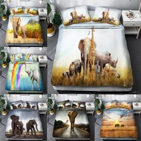 animal elephant series can be customized three piece 3d digital foreign trade bedding duvet cover single twin double queen king