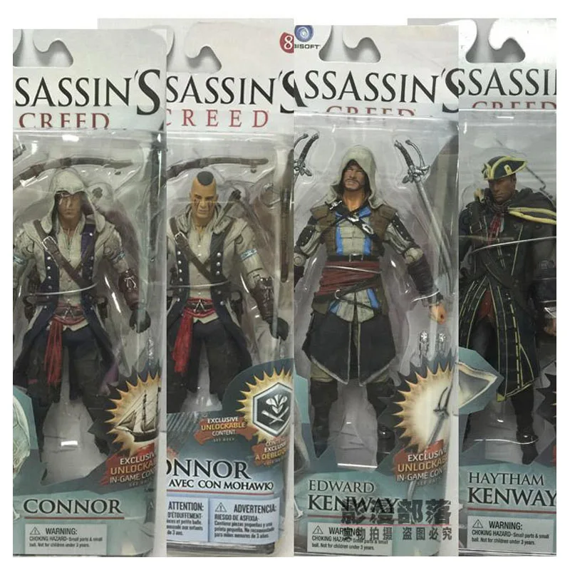 

Bandai Assassins Creeds IV Black Flag Connor Edward Kenway Haytham Action Figure Model Toys 6 Inch Movable AssassinsCreed Toy