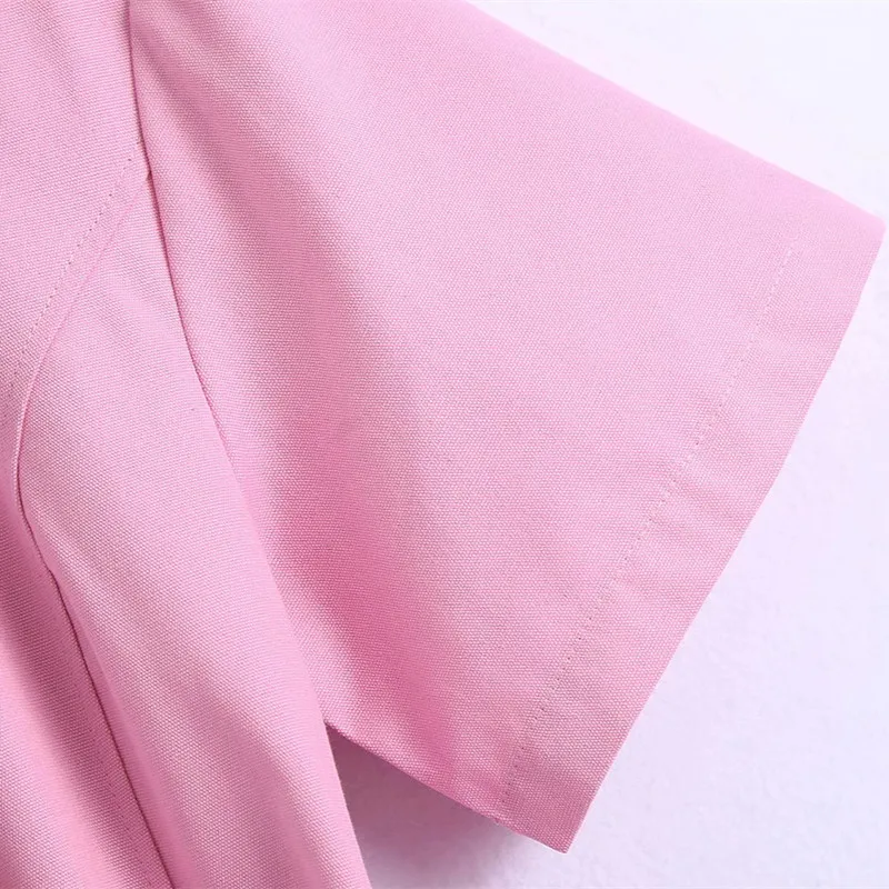 

PUWD Casual Women V Neck Bow Lace Dress 2021 Summer Fashion Ladies High Street Office Ladies Dress Female Solid Color Mini Dress