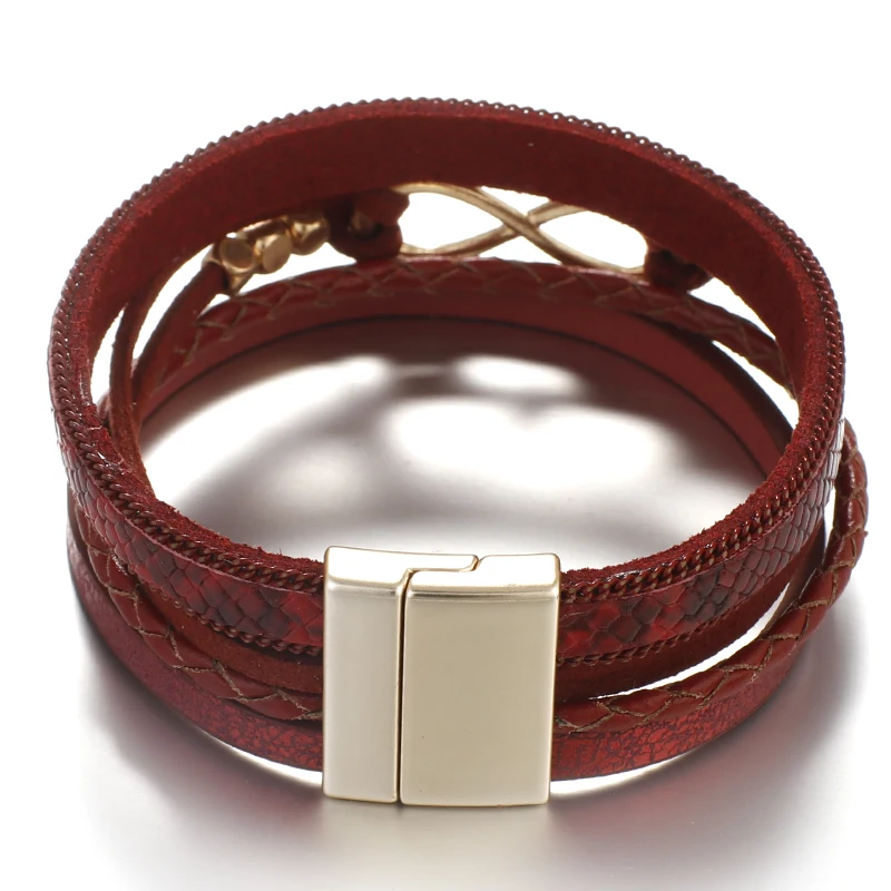 ALLYES браслеты с кулоном в форме бесконечности для женщин модные женские широкие