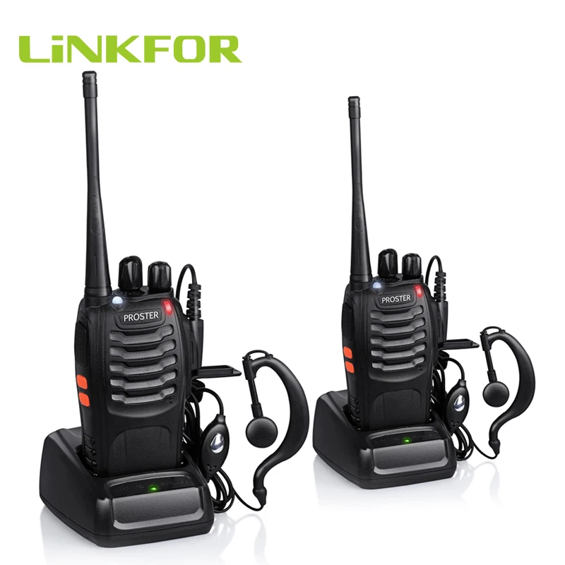 LiNKFOR 2 шт. BF 888S рация UHF 400 470 МГц 5 Вт 16CH полосная трансивер с наушником портативный