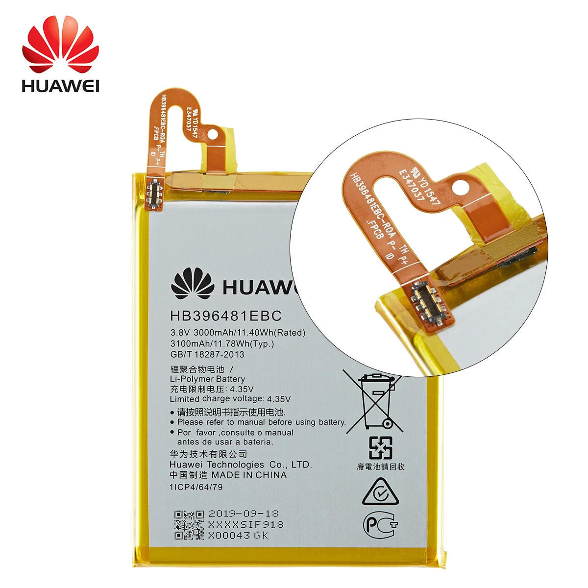 100% Оригинальный аккумулятор HB396481EBC для Huawei ASCEND G7 PLUS HONOR 5X 5A G8 G8X 5C 7C 7A 8 9 10 Lite Pour Smart 2019