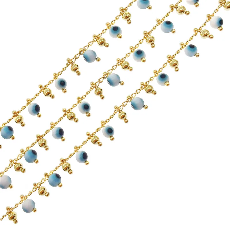 

Акриловая синяя искусственная цепь длиной 1 метр, медная цепочка, ожерелье, аксессуары ручной работы для изготовления ювелирных изделий, ко...