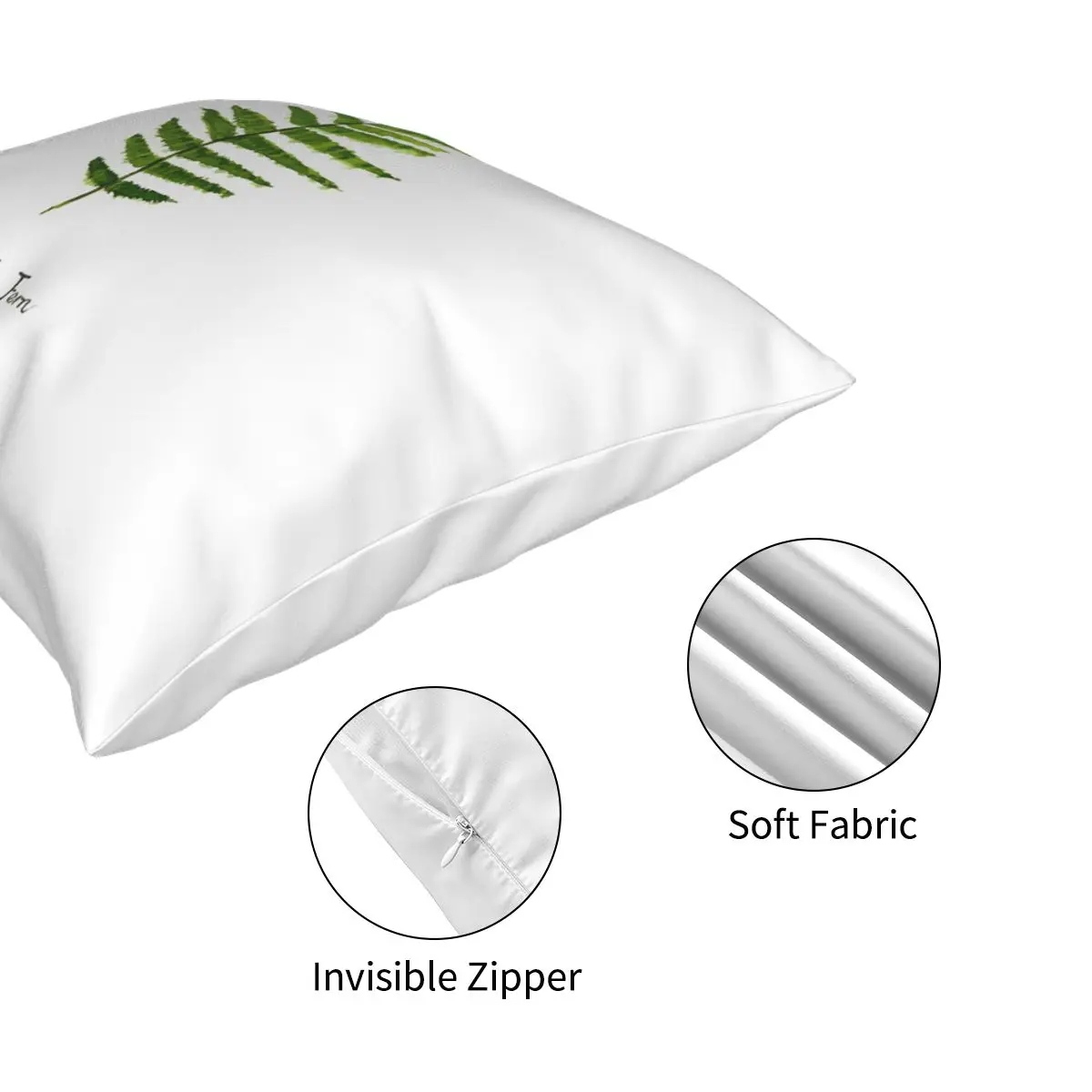 

Ostrich Fern Watercolor Square Pillowcase Polyester Creative Zip Decorative Pillow Case for Car Cushion Cover Wholesale 45*45cm