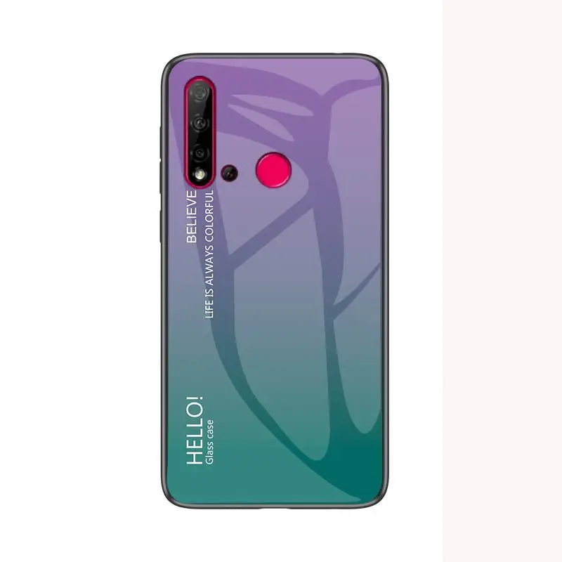 4 Градиентный чехол из закаленного стекла для huawei P Smart Z plus Nova 5 5i P20 Lite Mate20 P30 Pro Honor 8X 8C 10i 20i Slim Case Capa - Цвет: 4