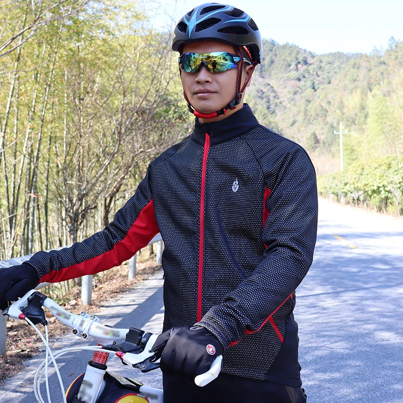 WOSAWE зимняя Флисовая теплая велосипедная куртка ветровка спортивная одежда для