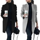 Женская винтажная куртка, серо-черная Повседневная теплая куртка из полиэстера, большого размера 5XL, в Корейском стиле, Осень-зима, 2021