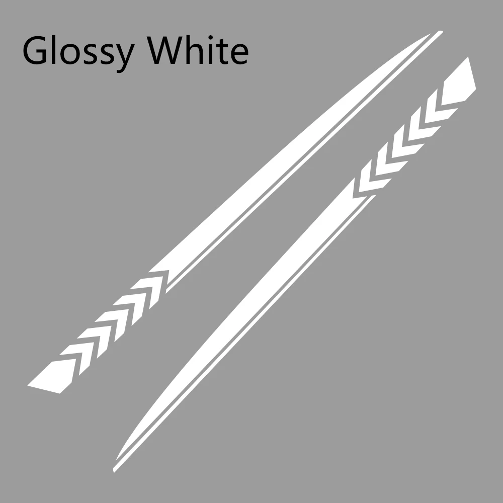 Glossy White 2 шт. для Dodge зарядное устройство автомобильные наклейки спортивный стиль авто длинные боковые полосы виниловые наклейки "сделай сам" пленка автомобильные принадлежности для тюнинга - Название цвета: Glossy White