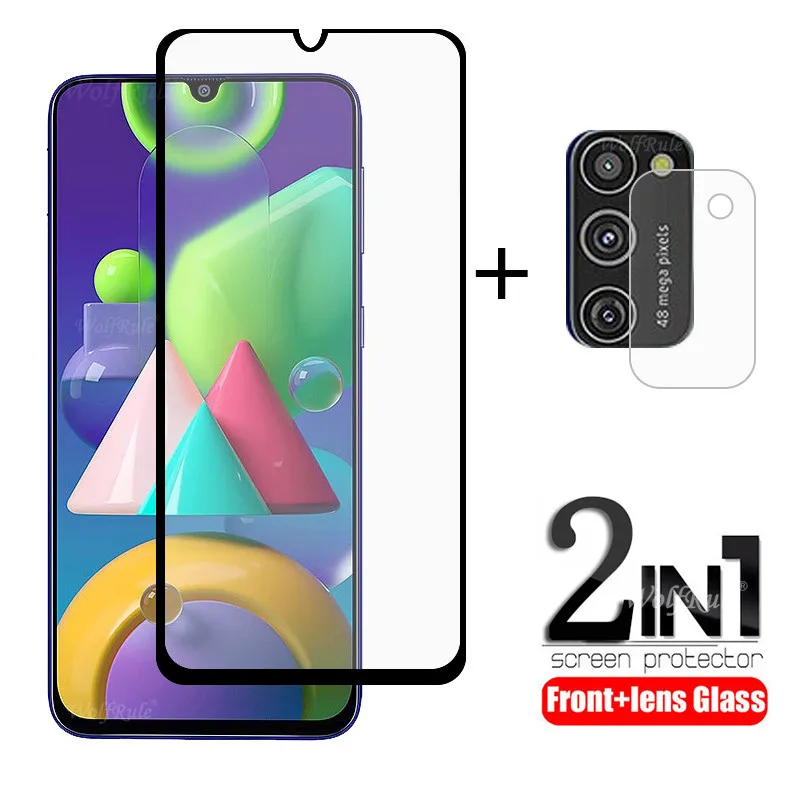 

2-in-1 For Samsung Galaxy M21 Glass For Samsung A51 Tempered Glass For Samsung A11 A21S A31 A41 M01S M31S M21 A51 A71 Lens Glass