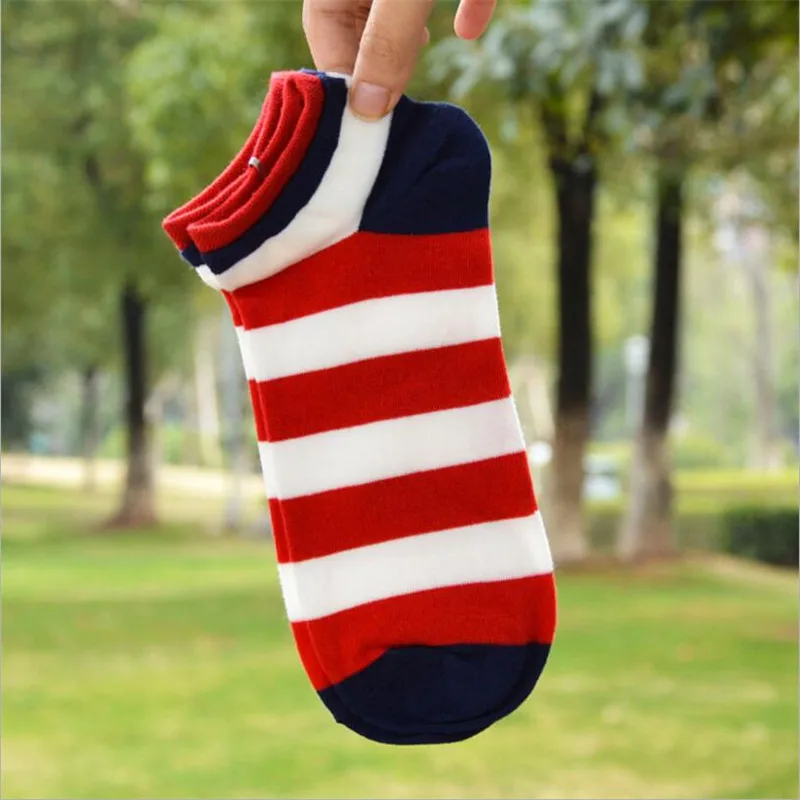 Affordable Cotton Men's Ankle Socks Stylish Striped Design for Spring