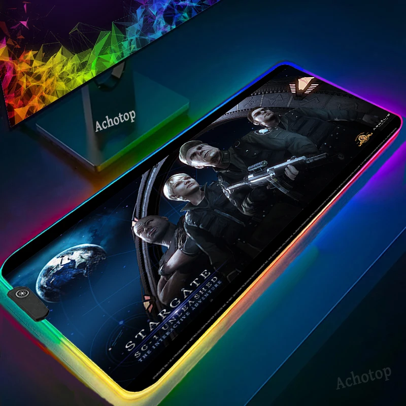 

Stargate RGB Mouse Pads Gamer Accessories Desktop Mats Stargate Photo Durable Colorful Keyboard Laptop Mice Pad for Gamer Gaming