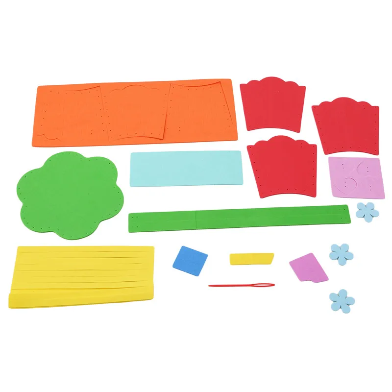 Дети DIY сборка ручной работы плетеная корзина милый цветок стиль ремесла