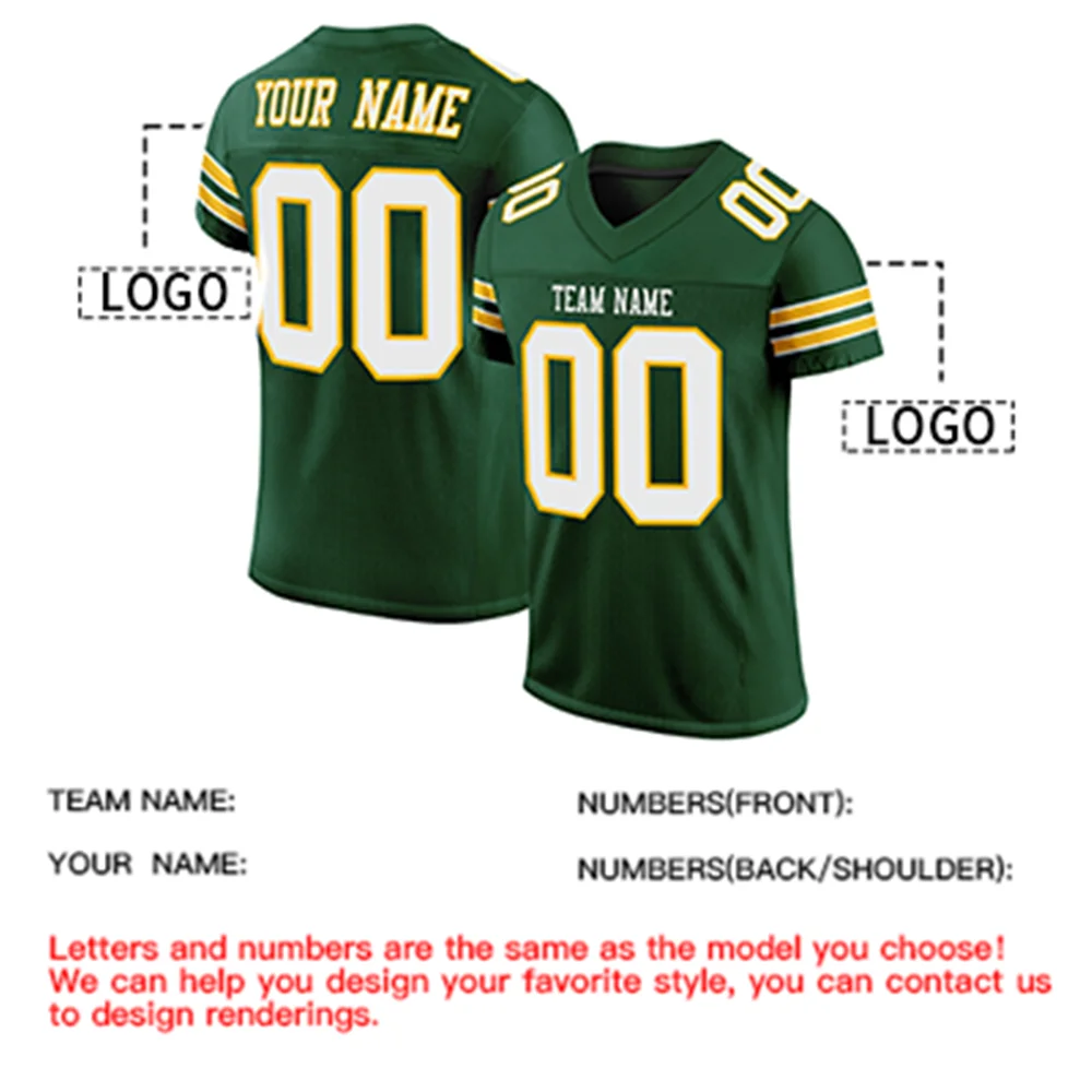 Custom Football Jersey Sewing Team Player Name Number Washable Dry-comfort Sports Shirts For Men/Kids Big Size Outdoor
