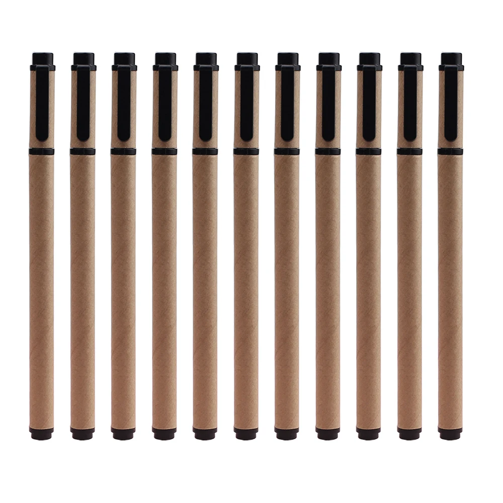 

40pcs/set Creative Kawaii Kraft Paper Gel Pens Cute Stationery Funny Cool Black Rollerball Ballpoint School Office Stuff Thing