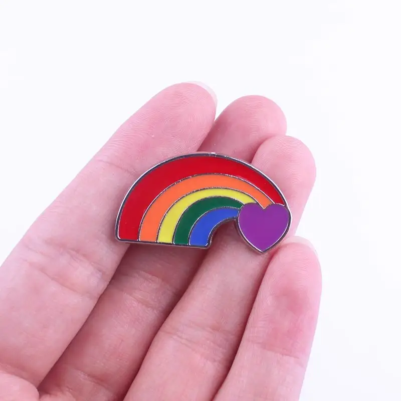 Радуга Сердце облако брошь булавки мультфильм цветные овечки Металлическая