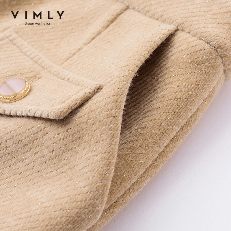 Зимняя женская юбка Vimly элегантные однотонные винтажные юбки с высокой талией и