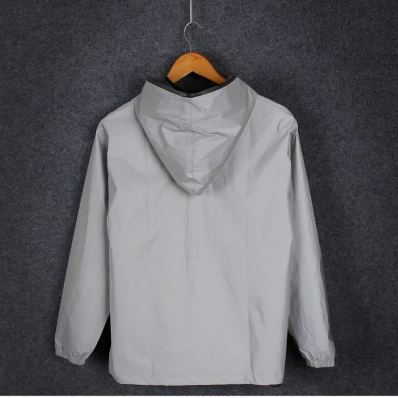 Мужская Светоотражающая куртка с капюшоном водонепроницаемая флуоресцентная в