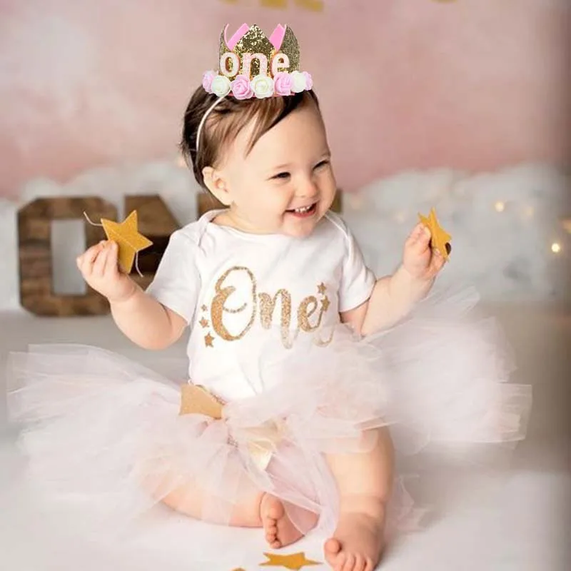 

Blue Pink 1 Year Old Crown Baby Boy girl 1st Birthday Party Decoration Birthday Balloon One Year Old Baby Shower Party Supplies