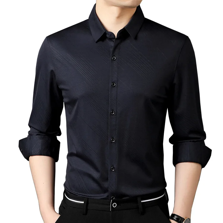 

Shirt long sleeve men's autumn 2020 new solid color thin youth shirt men's dark large shirt