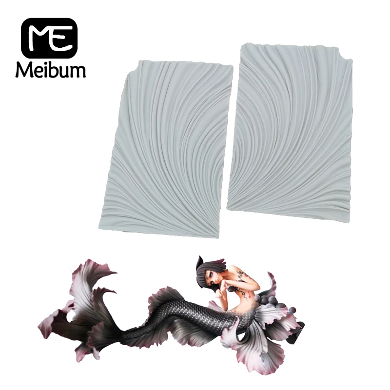 Meibum Русалка сахарное ремесло волна помадка торт Силиконовая форма рыбий хвост