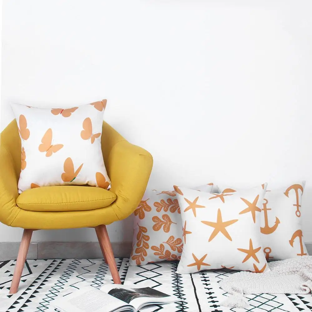 

Zeroomade 100% Cotton Cushion Covers Home Decorative Morden Butterfly Thorw Pillow Cases Covers For Sofa Bed Car Chair 45x45cm