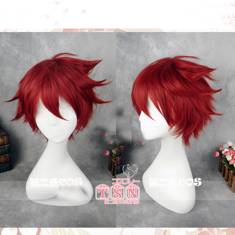 Gaara Cosplay Men Short Red Wig Cosplay Anime Cosplay Wig Heat Resistant Synthetic Wigs + Free Wig Cap