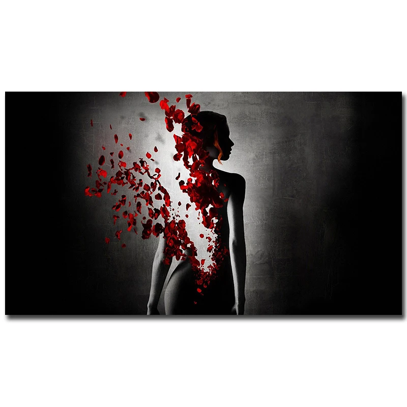 

Red Butterfly Nude Girl Back Canvas Painting Printed Modern Vintage Posters Prints Living Room Salon Decoration Posters Prints