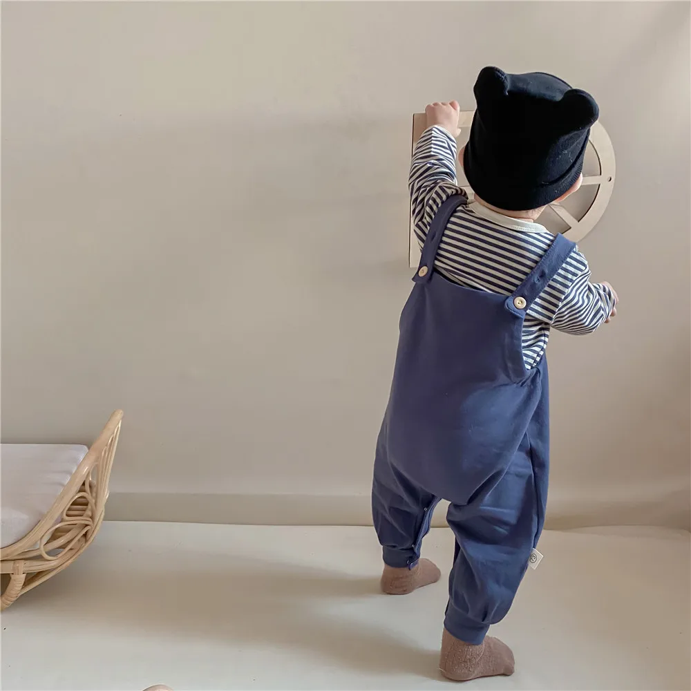 

2021 Baby Spring Romper Boys And Girls Cartoon Sling Jumpsuit