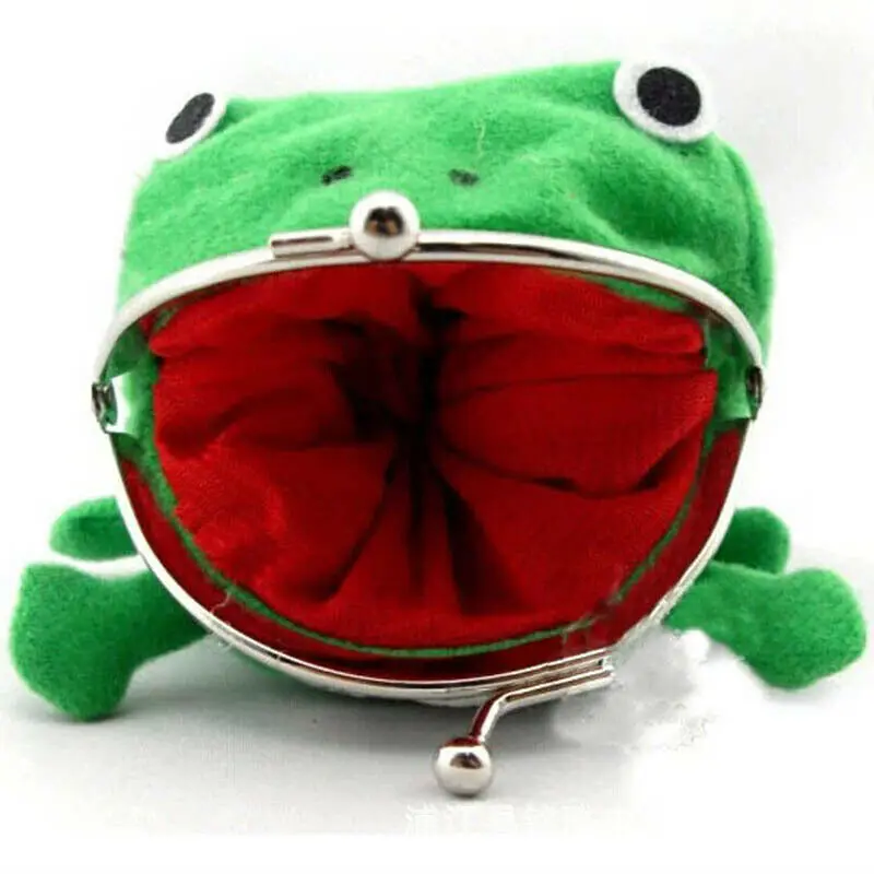1PCS Cartoon Frog Coin Holder Purse Wallet Shape Fluff Clutch Cosplay Green Mini Purse Pouch new hot