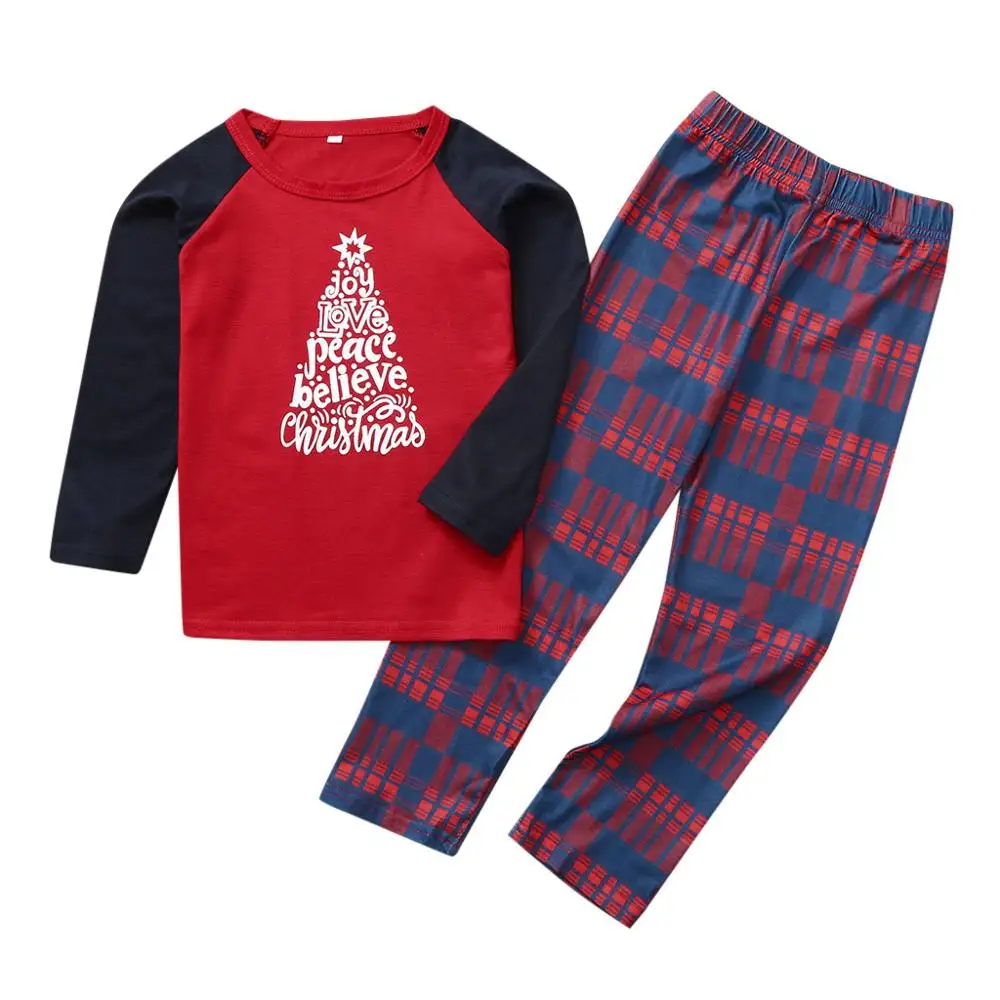 2020 Autumn And Winter New Home Service Father Mother Children Parent-Child Suit Christmas Tree Printing Family Pajamas | Мать и ребенок