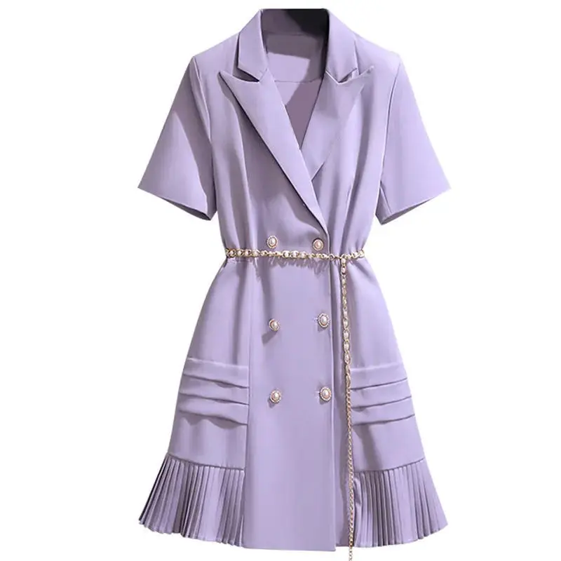 

Large Size Dress Design Summer Korean Style 2021 New Women 's Slimming High-End Temperament Suit Skirt