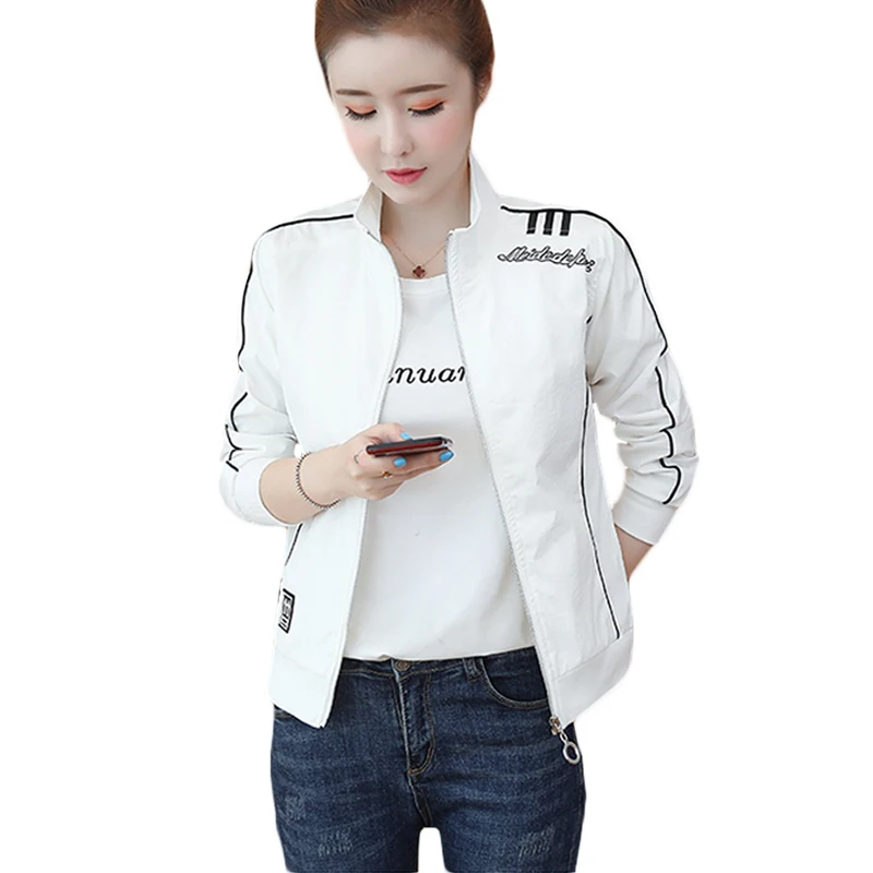 Куртка-бомбер женская с принтом на молнии длинным рукавом осень 2021 | Женская