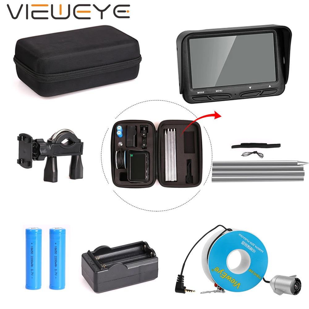 ViewEye видео рыболокатор 4 3 дюймовый цветной монитор СВЕТОДИОДНЫЙ инфракрасная