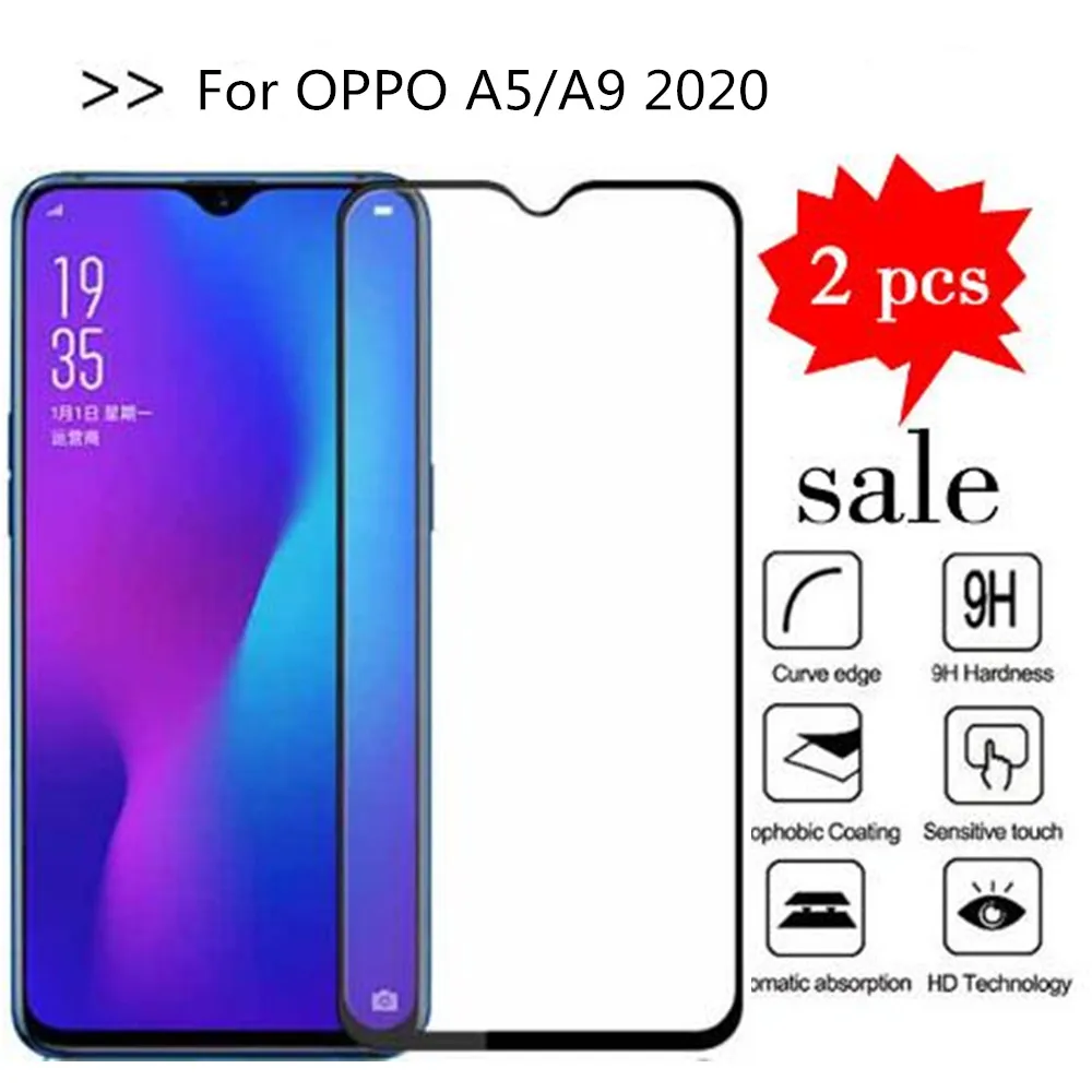 9H 2.5D Закаленное стекло для OPPO A5 2020 полное покрытие экрана Защитная пленка A9