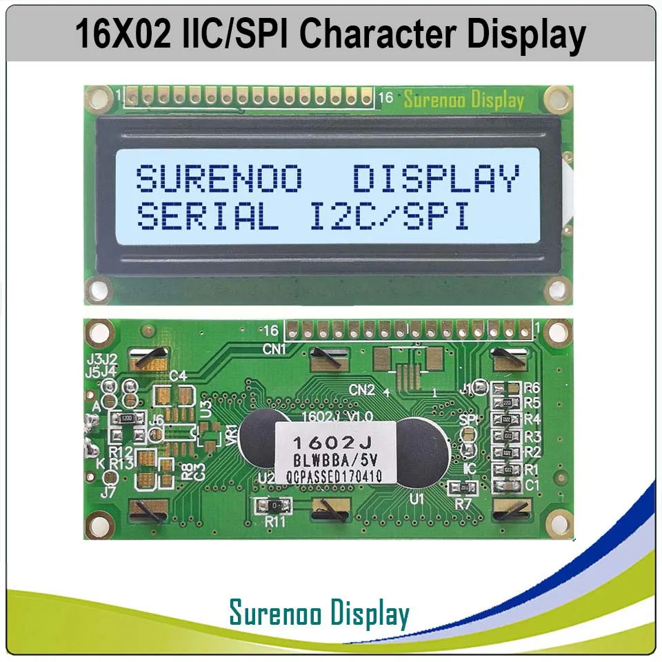 White Color Серийный SPI IEC 1602 162 16*2 символьный ЖК-модуль ЖК-экран LCM со светодиодный встроенным контроллером подсветки AIP31068L - Цвет: White Color