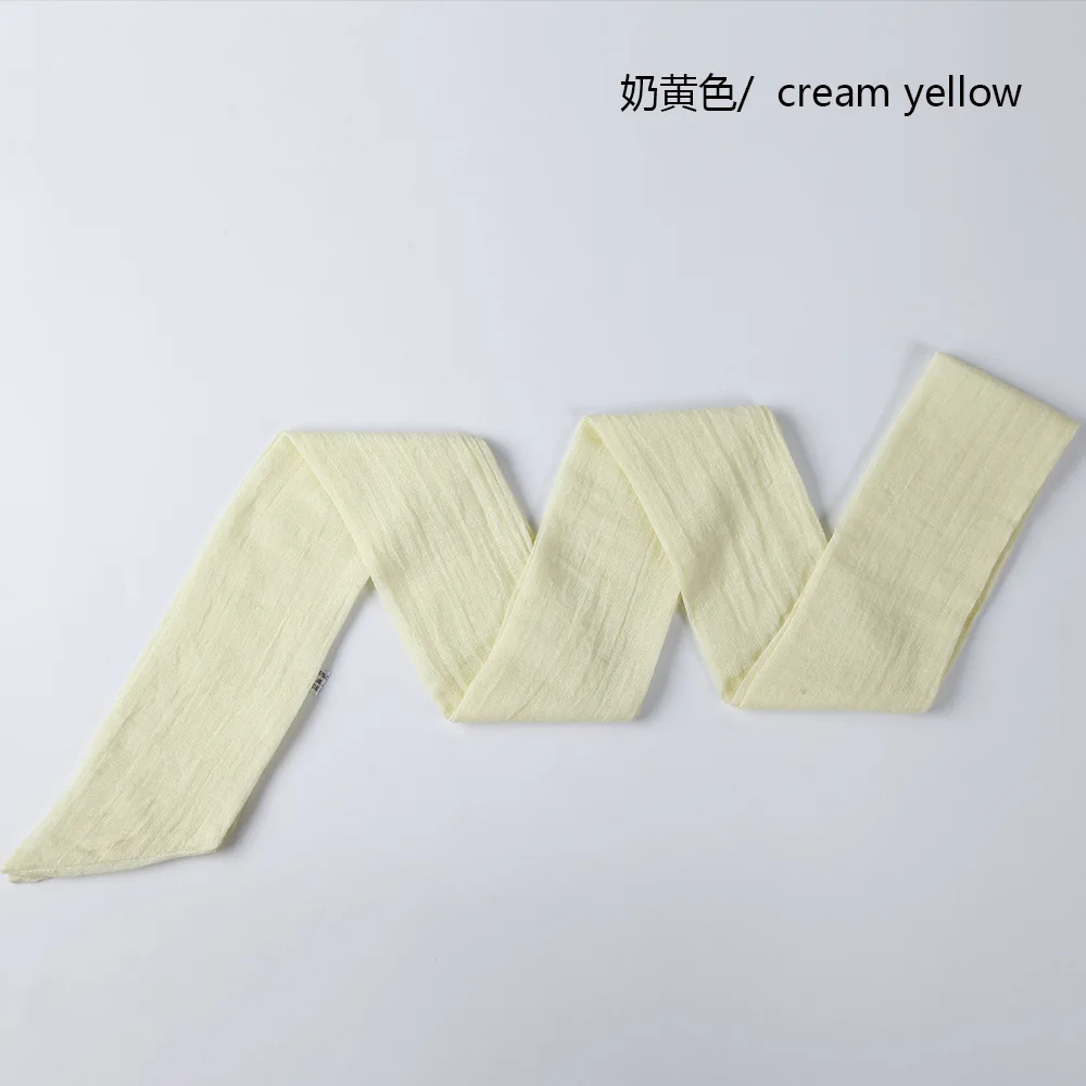 

2021 Spring and Summer New Ladies Scarf Fashion All-match Multi-color Cotton and Linen Small Streamers