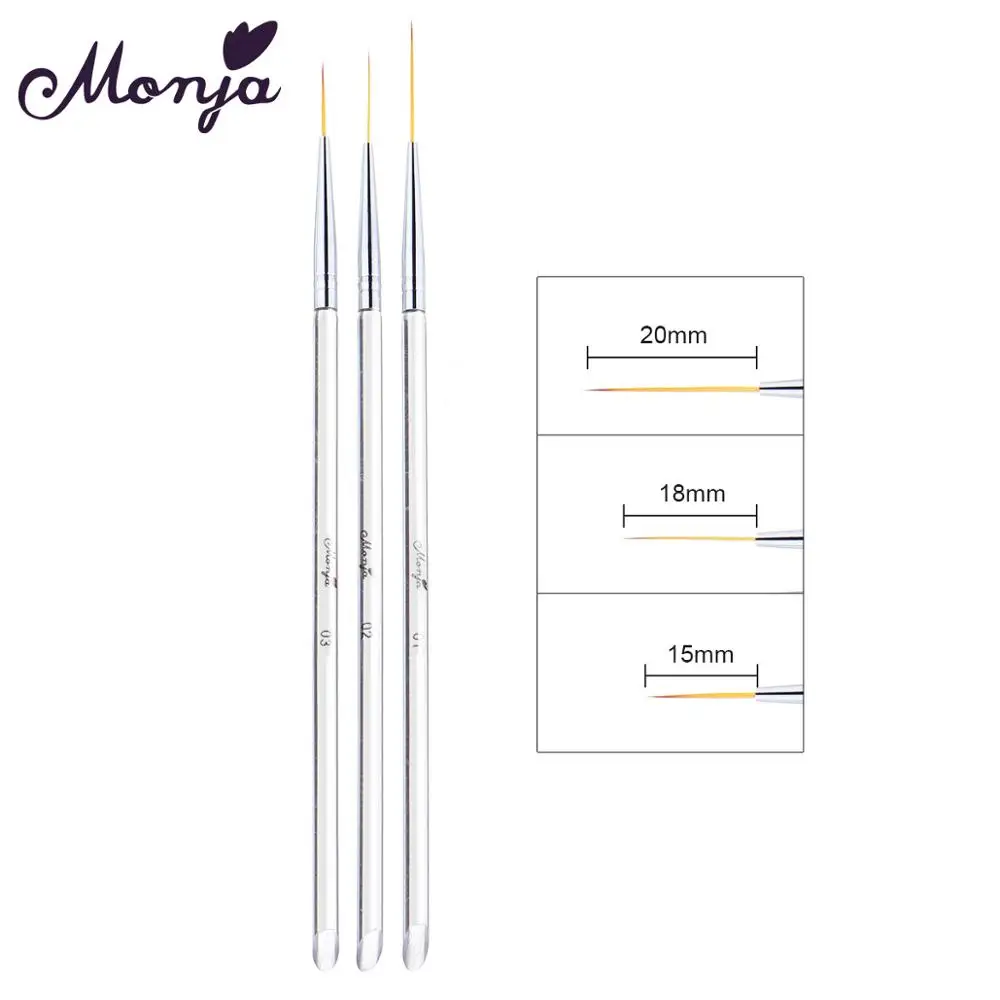 SKU003900 Monja 3 шт./компл. мульти Стиль ногтей Кисть Акриловая арт полоса маникюрный набор стразы французский цветок 3D сетки DIY инструменты для маникюра - Цвет: SKU003900