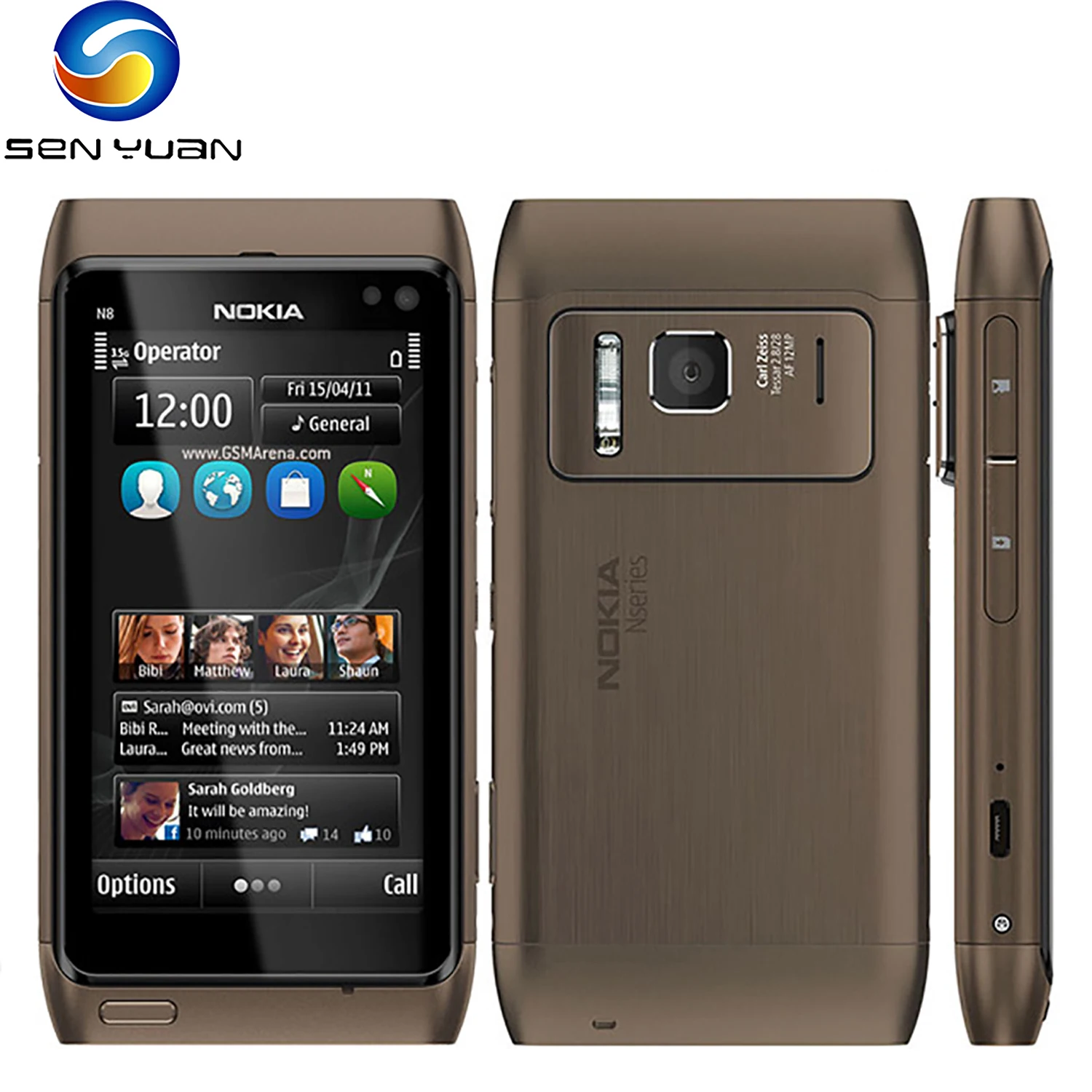 Оригинальный мобильный телефон Nokia N8 3G 2G GSM WCDMA WIFI GPS камера 12 МП 3 5 &quotсенсорный