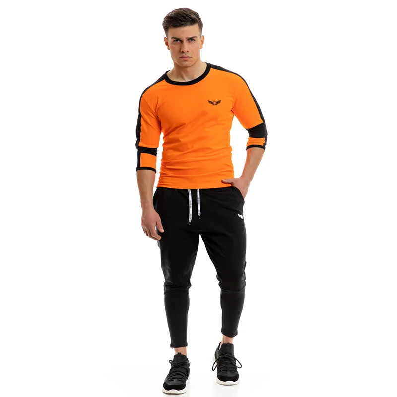 Мужская футболка с длинным рукавом Alphalete повседневная облегающая круглым