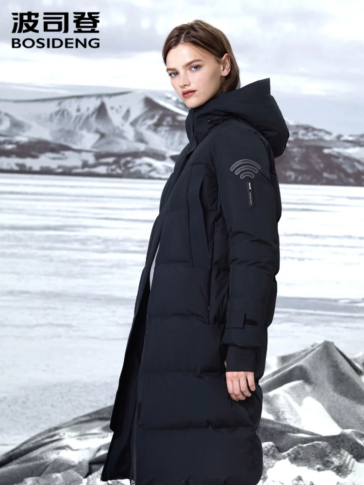 Bosideng пуховик женский X-длинный выше колена гор-Текс гусиный пух теплая куртка для