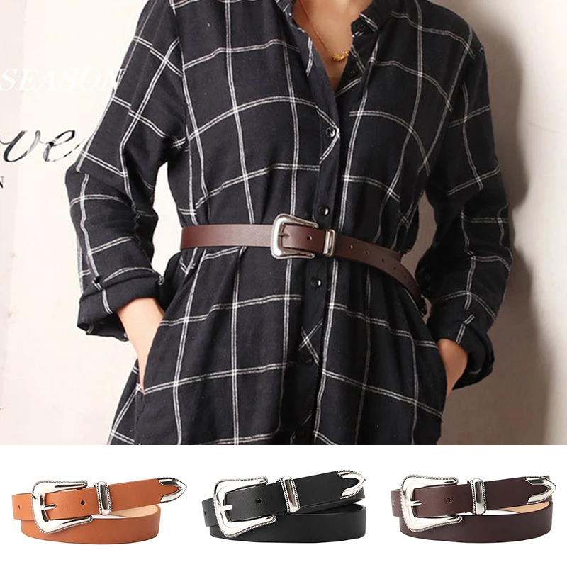 

All-matched Personality Female Waistband Popular Casual Unique Alloy Buckle Women Belts Fashionable Jeans PU Leather Belt