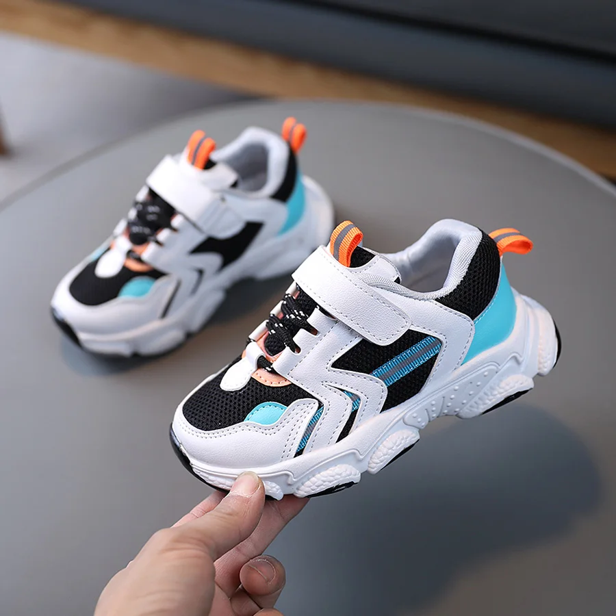 

Kid Sneakers Mesh Patchwork Breathable Child Shoes Color Mix 2021 Spring Summer Boy Girl Non-slip Run Walk Casual Sport Shoe