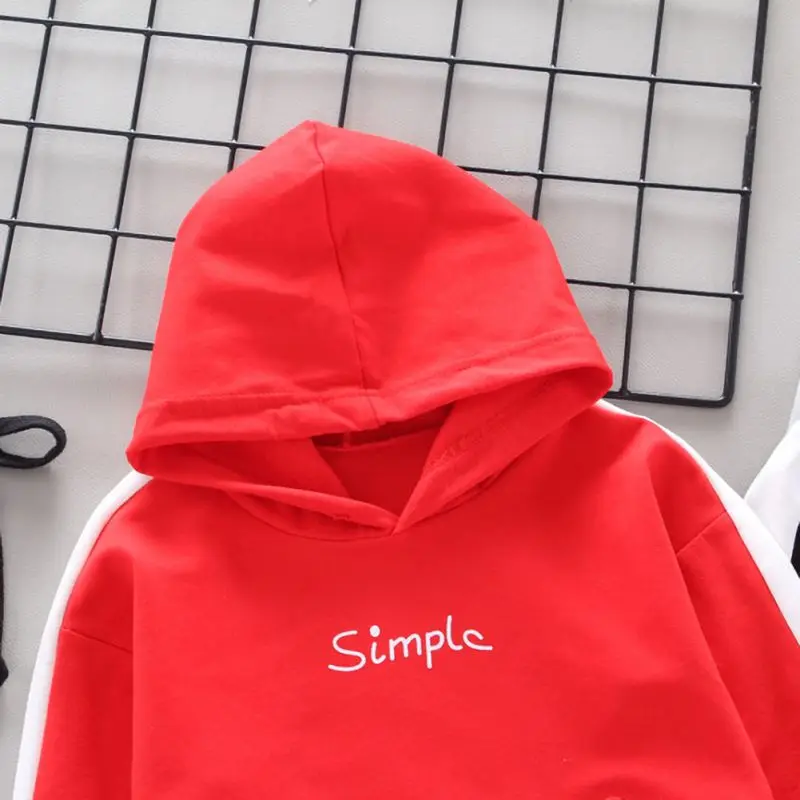

Kid Boys Girls Spring New Fashion Casual Hooded Letter Printing Long-Sleeved Trousers Two-Piece Sports Children's Suit Clothes