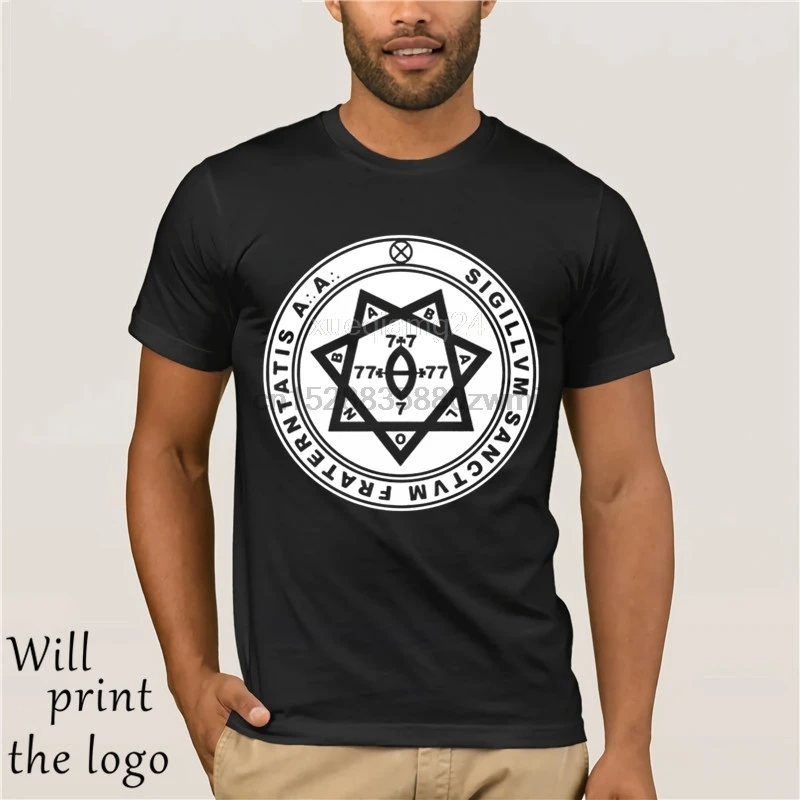 Модная крутая Мужская футболка женская забавная Aleister Crowley Seal - Okkultismus Thelema