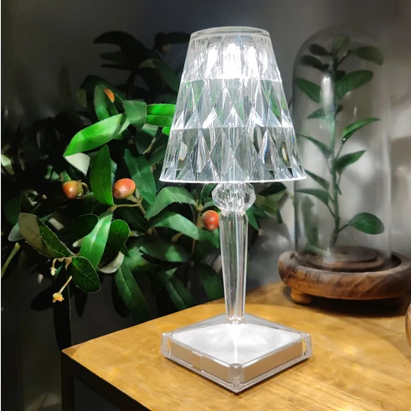 

European Usb Touch Desk Lamp Led Charging Diamond Crystal Desktop Table Lampara De Mesa Reading Tafellamp Abajur Bureaulamp