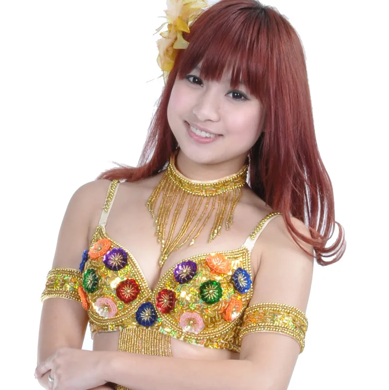 Dance Jewelry Oriental Dance Costume Accessories Sequins Beaded Adjustable Belly Dance Necklace Armbands Cheap Jewelry
