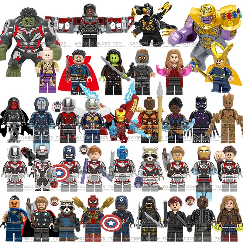 37pcs 34 шт./лот, строительные блоки Marvel, супергерои, Мстители, DC, Человек-паук, Бэтмен, Железный человек, танос, Тор, модели, набор кирпичей, детская игрушка - Цвет: 37pcs